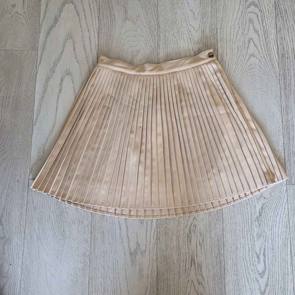 WD.NY Pleated Cream Circle Skirt
